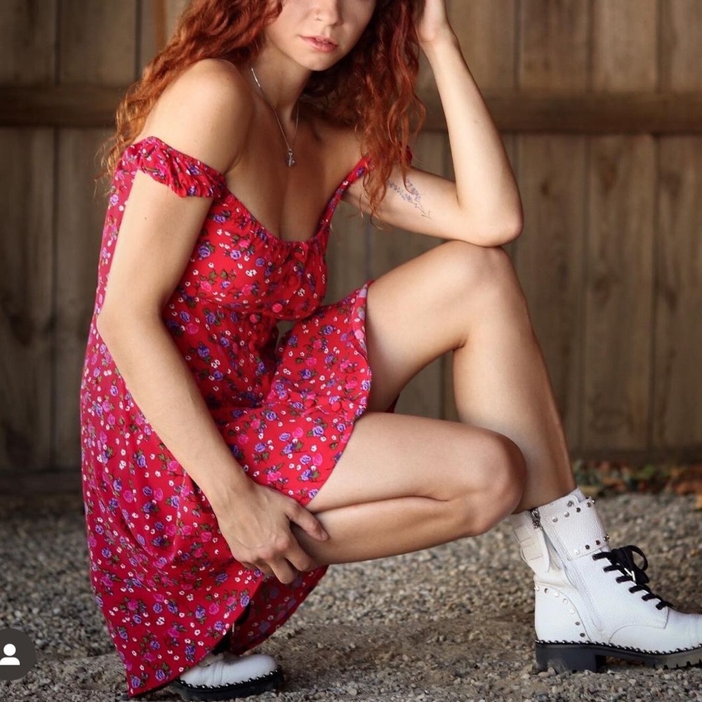 Spell rambling rose mini dress